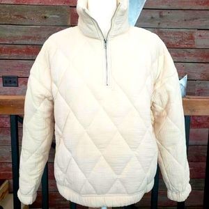 Cream Quilted Pullover